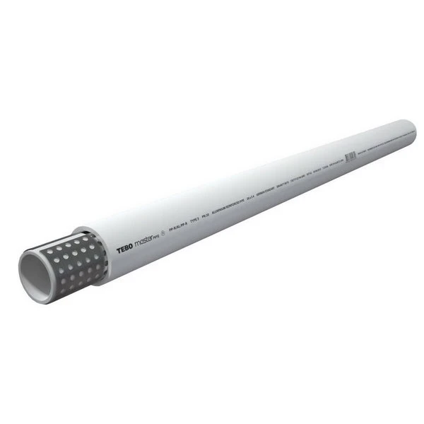 Труба полипропиленовая армированная алюминием TEBO - 110x18.3 SDR6 (PN25, Tmax 70°C, штанга 4м)